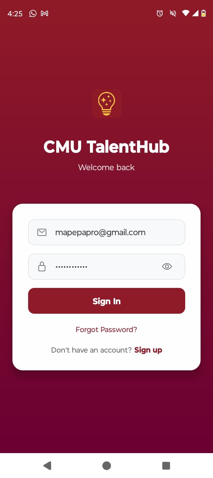 CMU TalentHub  screenshot 1