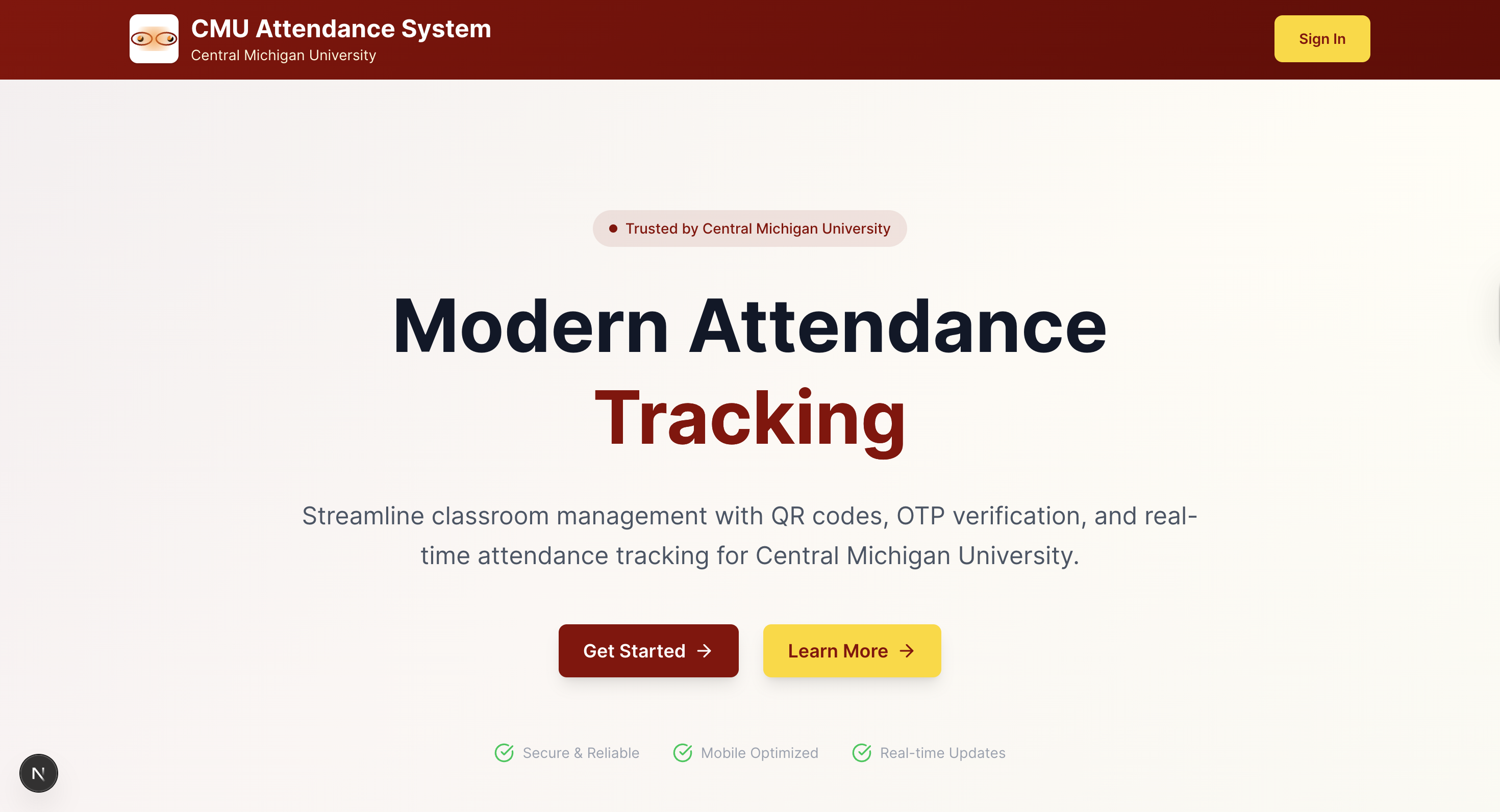 CMU Attendance System screenshot 1